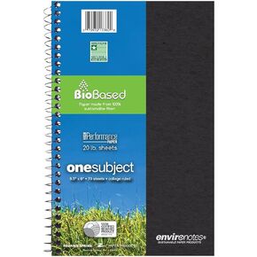 Case of 24 FlipPer Wirebound 1 Subject Notebooks, 8.5"x11.5", 70 sheets 20# BioBase White Paper, Asstd Earthtone covers, College Ruled W/Margin
