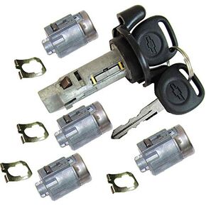 or 2002-2007 Chevrolet Express/GMC Savana Van Ignition Switch Lock Cylinder + Four (4) Door Lock Cylinders W/2 Chevy Bow-Tie Logo Keys 704600 & 706591 in Saudi Arabia