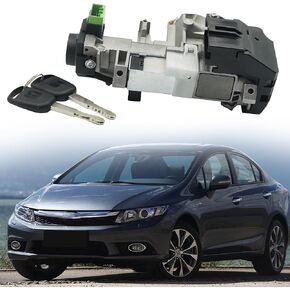 Ignition Switch Lock Cylinder Assembly Compatible with Honda Accord CRV Odyssey FIT 2003 2004 2005 2006 2007 2008 MPN 06350-SAA-G30 35100-SDA-A71 (with Chip ID48 Keys)