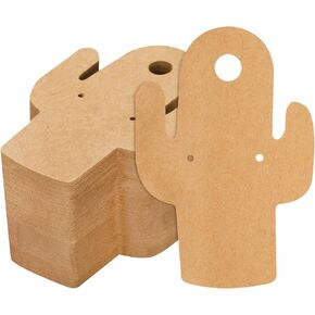 joycraft 100Pcs Cactus Earring Cards, 3.14"x2.16" Brown Earring Display Cards, Kraft Paper Hanging Display Cards, Personalized Jewelry Cards for Selling, Display, Retail, DIY Crafts