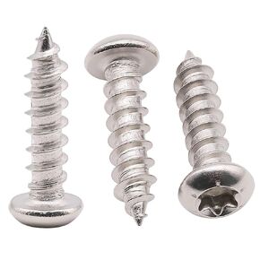 M4 x 8mm (100 pcs) Button Head Torx Drive Sheet Metal Screws, 304 Stainless Steel 18-8 Self Tapping Screws, Torx Rounded Head Screw for Sheet Metal