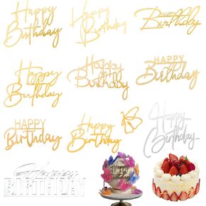 10 عبوات من أغطية كعكة عيد الميلاد السعيدة، أغطية كعكة أكريليك مرآة جانبية، أغطية كب كيك عيد ميلاد من الأكريليك الذهبي، أدوات تزيين الكيك بنفسك، مستلزمات حفلات أعياد الميلاد