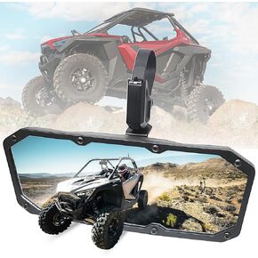 MZS UTV Rear View Mirror, RZR Center Rearview Mirror for 1.5-2.0" Roll Bar Compatible with RZR Ranger General Commander Maverick Pioneer Prowler Mule Teryx ​​YXZ1000 ​Wildcat SXS XUV Kart