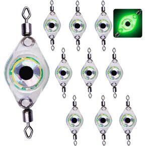 ضوء الصيد LED تحت الماء أضواء المتعري (10 حزمة) مقاوم للماء LED مضاء الطعم سمك الهلبوت المتعري الصيد تحت الماء إغراء الضوء الأخضر قطرة عميقة مزدوجة قطب ضوء الصيد (الأخضر)