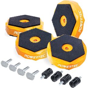POWERTEC 71958 8" Workbench Holdfast 4 PK Bench Dog Clamp for Woodworking, and 8-PC Deluxe Bench Dogs for 3/4" bench dog hole
