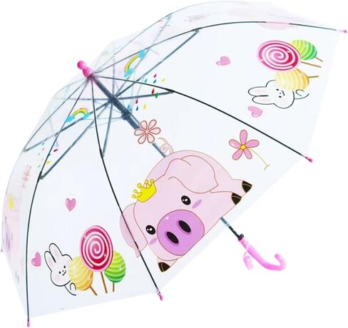 2 PCS Kids Clear Bubble Umbrella with J Hook Handle Safety Transparent Dome Bubble Umbrella for Toddler Boys Girls, Christmas, Halloween, Birthday Gift in Saudi Arabia