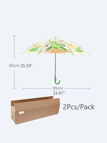2 PCS Kids Clear Bubble Umbrella with J Hook Handle Safety Transparent Dome Bubble Umbrella for Toddler Boys Girls, Christmas, Halloween, Birthday Gift in Saudi Arabia