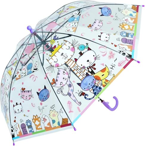 2 PCS Kids Clear Bubble Umbrella with J Hook Handle Safety Transparent Dome Bubble Umbrella for Toddler Boys Girls, Christmas, Halloween, Birthday Gift in Saudi Arabia