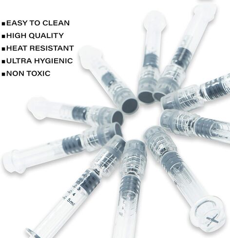 0.5ML Borosilicate Glass Syringe with Plastic Plunger 10 Pack | Anti-Leak Luer Lock Syringe without Needle | Accurate Measuring Syringe for Liquid, Glue, Oil w/ Borosilicate Glass Tube in Saudi Arabia