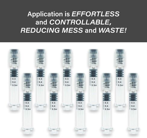 0.5ML Borosilicate Glass Syringe with Plastic Plunger 10 Pack | Anti-Leak Luer Lock Syringe without Needle | Accurate Measuring Syringe for Liquid, Glue, Oil w/ Borosilicate Glass Tube in Saudi Arabia
