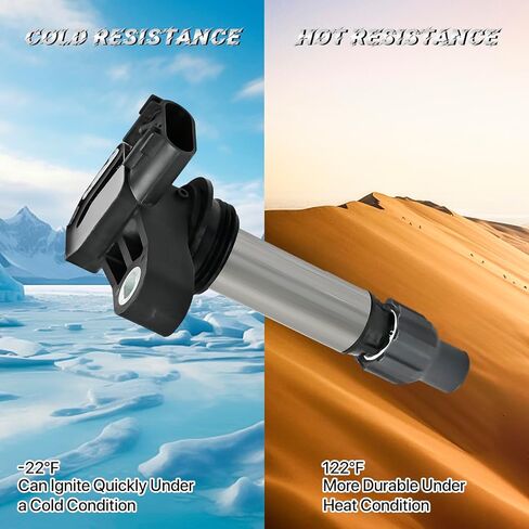 مجموعة حزم ملف الإشعال المكونة من 6 قطع UF569 Spark Plug 12622561 متوافقة مع Buick Allure Enclave شيفروليه GMC بونتياك كاديلاك ATS CTS STS SRX XTS Camaro Equinox V6 3.0L 3.3L يستبدل # C1555 in Kuwait