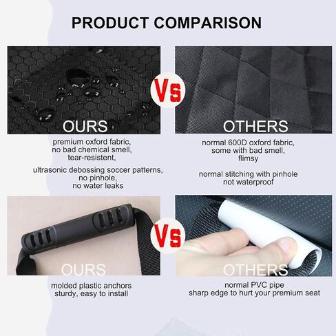 Dog Car Seat Cover, Backseat Car Cover for Dogs Kids Pets, Waterproof Rear Seat Protector, Universal Fit Middle Armrest Car Bench Seat Covers for Auto Van SUV (Black) in Saudi Arabia