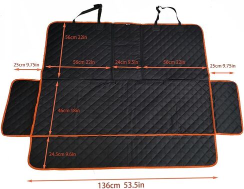 Dog Car Seat Cover, Backseat Car Cover for Dogs Kids Pets, Waterproof Rear Seat Protector, Universal Fit Middle Armrest Car Bench Seat Covers for Auto Van SUV (Black) in Saudi Arabia