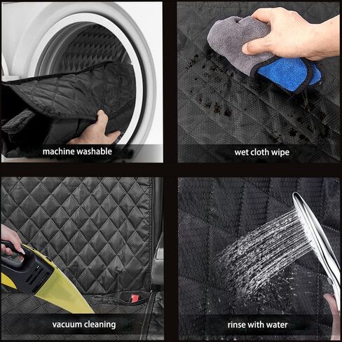 Dog Car Seat Cover, Backseat Car Cover for Dogs Kids Pets, Waterproof Rear Seat Protector, Universal Fit Middle Armrest Car Bench Seat Covers for Auto Van SUV (Black) in Saudi Arabia