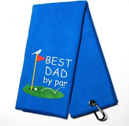 Best Dad by Par Golf Towel Golf Towel with Clip Golf Ball Towel for Golf Course Exercise, Golf Gift for Men, Birthday Gifts for Golf Fan, Retired Gifts for Coworker in Saudi Arabia