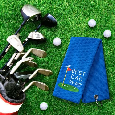Best Dad by Par Golf Towel Golf Towel with Clip Golf Ball Towel for Golf Course Exercise, Golf Gift for Men, Birthday Gifts for Golf Fan, Retired Gifts for Coworker in Saudi Arabia