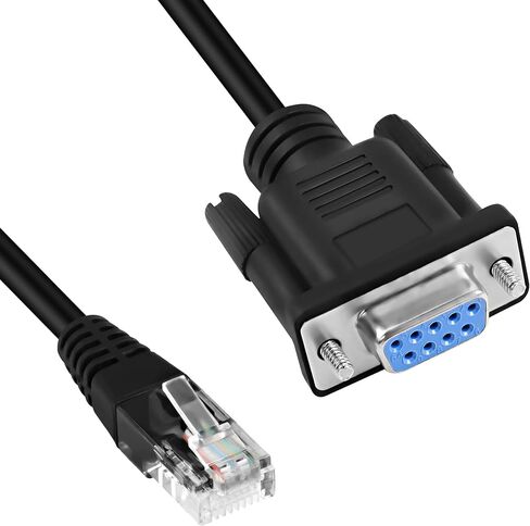 كابل وحدة التحكم MEIRIYFA DB9 9PIN إلى RJ45، كابل وحدة تحكم RJ45 ذكر إلى DB9 9-Pin أنثى RS232 منفذ تسلسلي Cat5 Ethernet LAN لأجهزة التوجيه والمفاتيح - 28 سم in Saudi Arabia