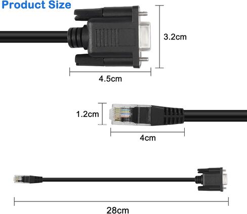 كابل وحدة التحكم MEIRIYFA DB9 9PIN إلى RJ45، كابل وحدة تحكم RJ45 ذكر إلى DB9 9-Pin أنثى RS232 منفذ تسلسلي Cat5 Ethernet LAN لأجهزة التوجيه والمفاتيح - 28 سم in Saudi Arabia