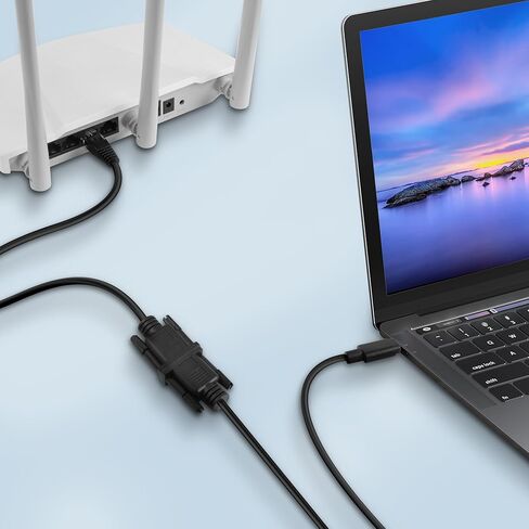 كابل وحدة التحكم MEIRIYFA DB9 9PIN إلى RJ45، كابل وحدة تحكم RJ45 ذكر إلى DB9 9-Pin أنثى RS232 منفذ تسلسلي Cat5 Ethernet LAN لأجهزة التوجيه والمفاتيح - 28 سم in Saudi Arabia