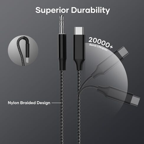 USB C to 3.5mm Jack Cable 1.2m, Aux Cable Type C 3.5mm Stereo Car Audio Adapter for Samsung Galaxy S22/S21/S20+/Note 20/10, Huawei P40/P30 Pro, Xiaomi 10 Pro/9/8 in Saudi Arabia
