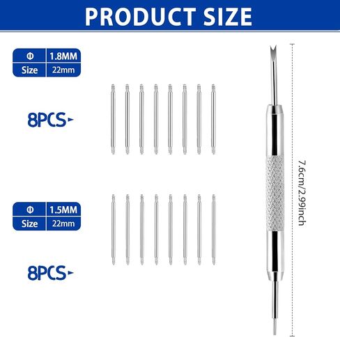 Watch Band Pins Replacement Kit with 16 pcs 20mm Heavy Duty Stainless Steel Watch Pins in Saudi Arabia
