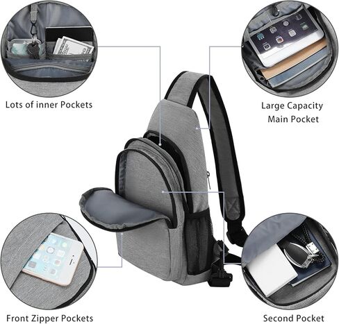 حقيبة ظهر صغيرة بحزام حول الجسم للسفر والمشي لمسافات طويلة وحقيبة كتف على الصدر in Kuwait