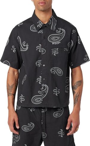 HUDSON Men's Cropped Short Sleeve Button Down Shirt in Saudi Arabia
