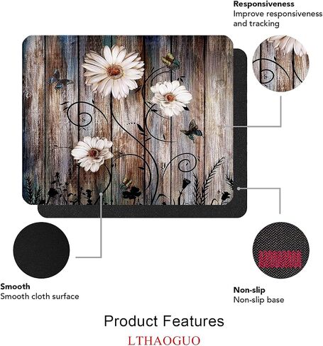 Japanese Mouse Pad, Oriental Floral Mouse Pad Heron, Premium-Textured & Waterproof Mouse Mat Design, Washable Lycra Cloth Mousepad, Non-Slip Rubber Base Computer Mouse Pads for Wireless Mouse in Saudi Arabia