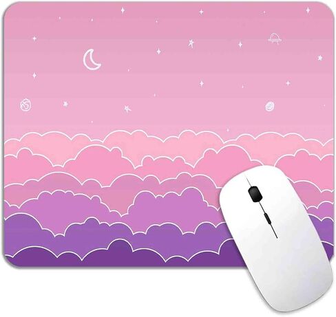 Japanese Mouse Pad, Oriental Floral Mouse Pad Heron, Premium-Textured & Waterproof Mouse Mat Design, Washable Lycra Cloth Mousepad, Non-Slip Rubber Base Computer Mouse Pads for Wireless Mouse in Saudi Arabia