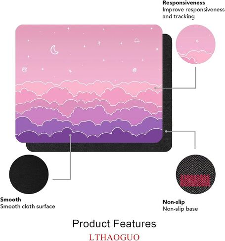 Japanese Mouse Pad, Oriental Floral Mouse Pad Heron, Premium-Textured & Waterproof Mouse Mat Design, Washable Lycra Cloth Mousepad, Non-Slip Rubber Base Computer Mouse Pads for Wireless Mouse in Saudi Arabia