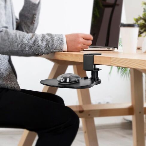 مشبك EHO على منصة الماوس، مشبك على الوسادة يدور 360 درجة، مع مسند معصم جل مريح، مريح، ملحق، صينية منزلقة، مناسبة لمكتب بسمك 1.5 بوصة، لمنظم مكتب المكتب المنزلي in Saudi Arabia