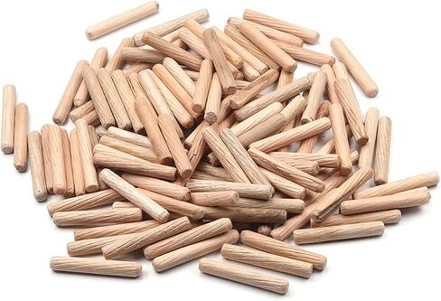 MroMax 400Pcs Wooden Dowel Pins, 6mm 8mm 10mm Wood Kiln Dried Fluted Beveled Hardwood Twill Dowel Pin for Furniture DIY Projects Shelves (Twill Grooved, Metric) in Saudi Arabia