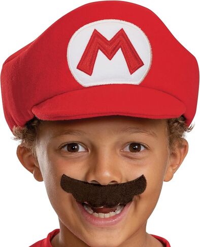 Disguise Super Mario Bros Hat and Mustache Costume Set, Official Nintendo Costume Accessories for Kids in Saudi Arabia
