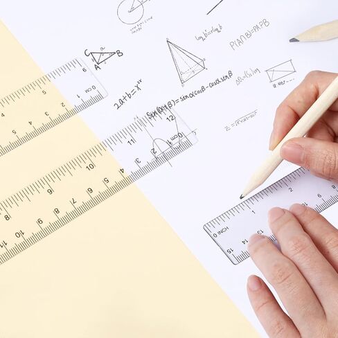 4Pcs Clear Ruler Plastic Ruler 6Inch 12Inch Transparent Straight Ruler Plastic Measuring Tool for Students in School Offices (15CM+ 30CM) in Saudi Arabia