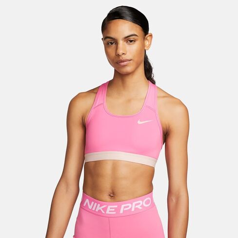 حمالة صدر رياضية غير مبطنة للنساء من Nike مع حزام (as1، Alpha، s، عادي، عادي، Pinksicle/Pink Oxford) in Saudi Arabia