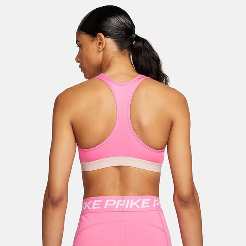 حمالة صدر رياضية غير مبطنة للنساء من Nike مع حزام (as1، Alpha، s، عادي، عادي، Pinksicle/Pink Oxford) in Saudi Arabia