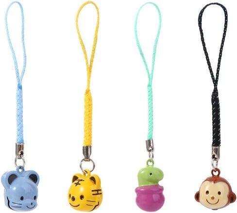 4Pcs Mobile Phone Straps Cartoon Phone Charm Animal Series Tigger Monkey DIY Keychain Phone Lanyard Cute Phone Accessories in Saudi Arabia