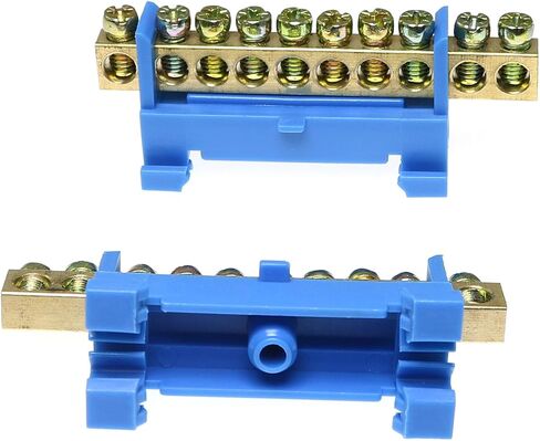 2pcs Terminal Bus Bar 10 Positions Terminal Block Brass Wire Screw Terminal Grounding Strip Bus Bar Block in Saudi Arabia