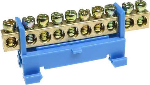 2pcs Terminal Bus Bar 10 Positions Terminal Block Brass Wire Screw Terminal Grounding Strip Bus Bar Block in Saudi Arabia