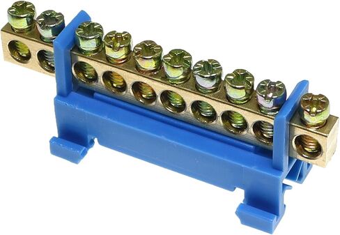 2pcs Terminal Bus Bar 10 Positions Terminal Block Brass Wire Screw Terminal Grounding Strip Bus Bar Block in Saudi Arabia