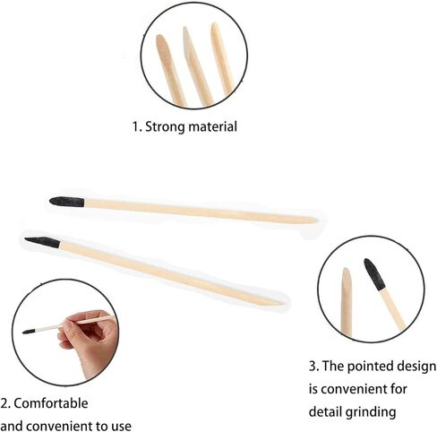 200 عبوة من أعواد الصنفرة، أعواد الثقاب، أغصان الصنفرة الدقيقة، 280 حبيبة لتفصيل أعواد الصنفرة للنماذج البلاستيكية وهواية الخشب (5.4 × 0.2 بوصة) in Kuwait