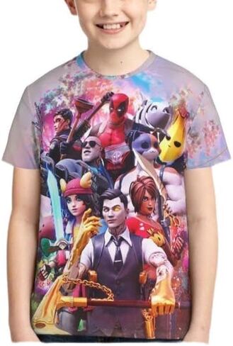 Boys/Girls Game Shirt 3D Printing Shirts Short Sleeve Kids Shirt Cartoon Cool T Shirt in Saudi Arabia