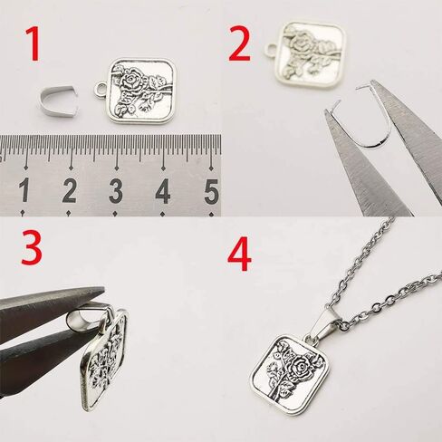 GBSTORE 100 قطعة من الفولاذ المقاوم للصدأ هوك قلادة المشابك قرصة مقاطع الكفالة المعلقات موصلات لنتائج المجوهرات صنع الملحقات، قرصة مشبك المشبك الكفالة للقلادة، 5 × 10 مم in Kuwait