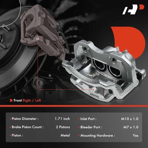 A-Premium Disc Brake Caliper Assembly with Bracket Compatible with Select Nissan and Infiniti Models - Pathfinder 1999-2004, QX4 1998-2003 - Front Left Driver Side in Saudi Arabia