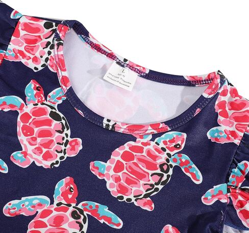 Toddler Girls Casual Dress Farm Animal Horse Print Dresses Flutter Sleeve Clothes 2-8Y in Saudi Arabia