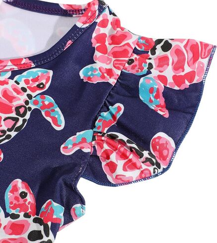 Toddler Girls Casual Dress Farm Animal Horse Print Dresses Flutter Sleeve Clothes 2-8Y in Saudi Arabia