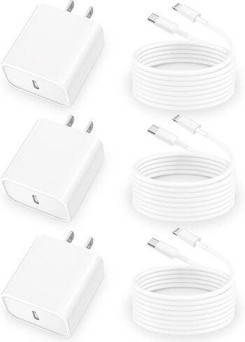 [Apple MFi Certified] iPhone 14 13 Fast Charger, DESOFICON 3Pack 20W USB-C Power Delivery Wall Charger with 6FT Type-C to Lightning Quick Charging Cord Compatible for iPhone 14 13 12 11 Pro/XS/XR/iPad in Saudi Arabia