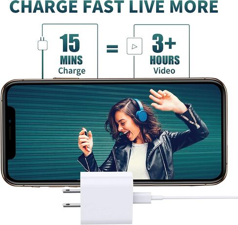 [Apple MFi Certified] iPhone 14 13 Fast Charger, DESOFICON 3Pack 20W USB-C Power Delivery Wall Charger with 6FT Type-C to Lightning Quick Charging Cord Compatible for iPhone 14 13 12 11 Pro/XS/XR/iPad in Saudi Arabia