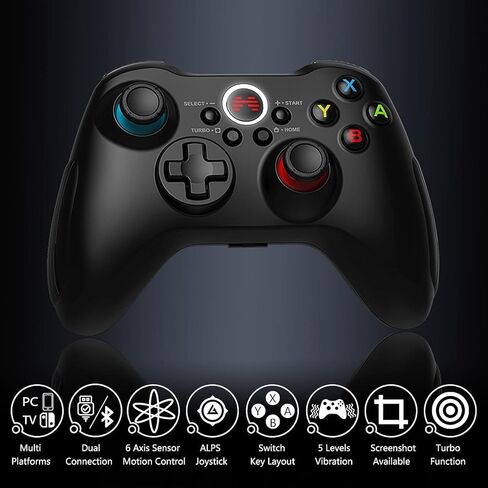 BEITONG Asura 2NS Switch Controller Wireless Pro Controller متوافق مع Switch / Switch Lite / Switch OLED، التحكم في الحركة 6 محاور والحساسية Adjsut / Turbo / الاهتزاز / لقطة الشاشة باللون الأسود in Kuwait