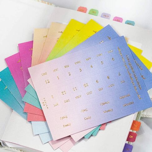 Monthly Tabs Color Gradient Index Stickers Self Adhesive Page Markers Planner Tabs Calendar Tabs Monthly Dividers Index Tabs for Notes Planners (D) in Saudi Arabia